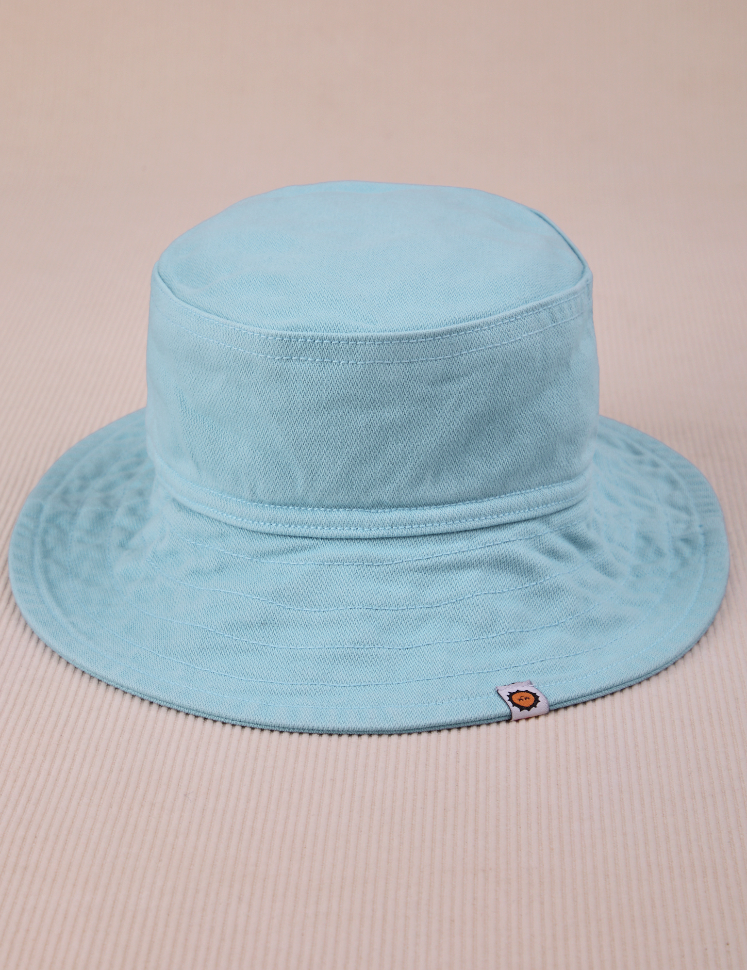 Wide Brim Denim Bucket Hat in Baby Blue 
