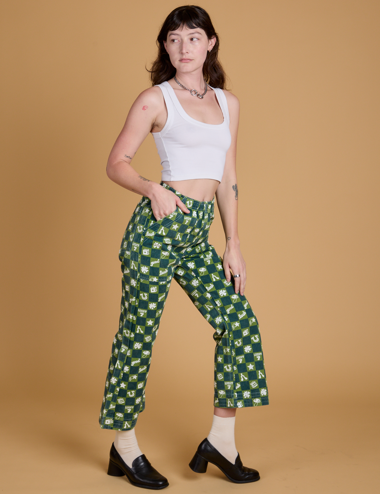 Printed Action Pants - Lucky (Green)
