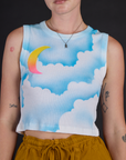 Close up of the Morning Moon Airbrush Muscle Tee