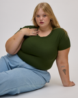 Baby Tee in Evergreen worn by Juliet