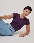Baby Tee in Nebula Purple worn by Alex