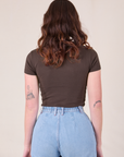 Baby Tee in Espresso Brown back view on Alex