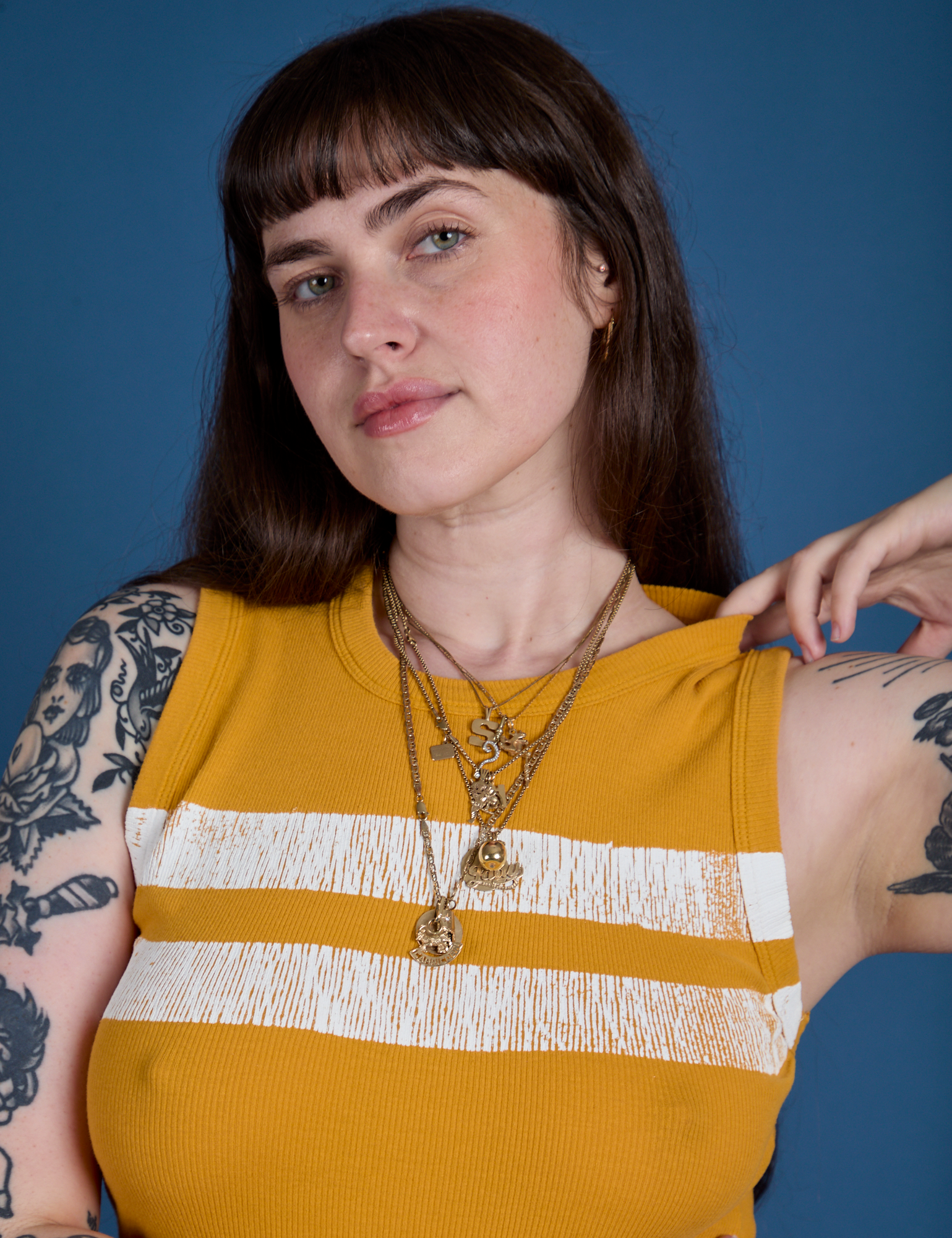 Painted Muscle Tee - Mustard Yellow