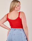 Cropped Cami in Mustang Red back view on Lish