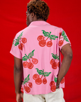 Cherry Pantry Button-Up back view on Isaac