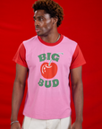 Isaac is 5'10" and wearing M Vintage Tee in Big Red Cherry