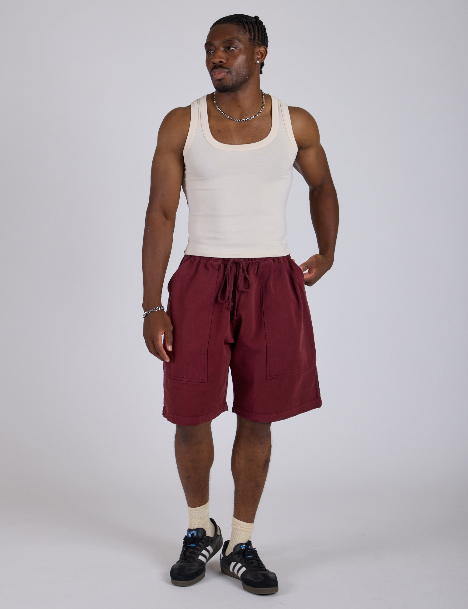 Drawstring Shorts - Red Wine