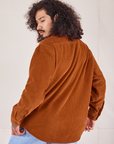 Corduroy Overshirt in Burnt Terracotta back view on Jesse