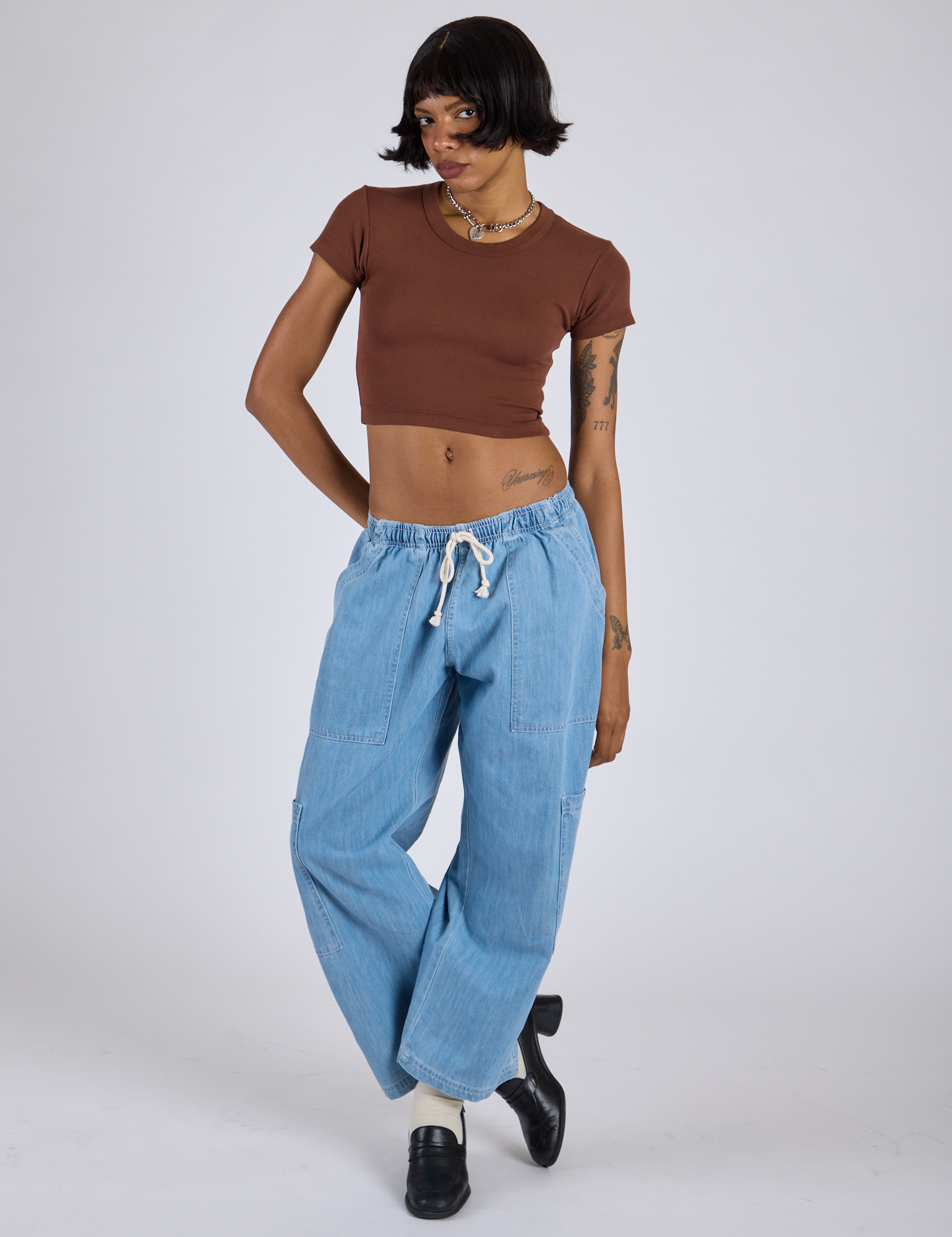 Cropped Baby Tee - Fudgesicle Brown