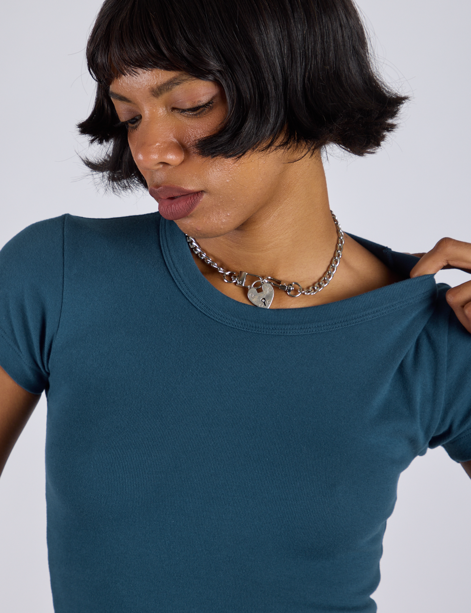 Cropped Baby Tee - Lagoon