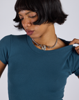 Cropped Baby Tee - Lagoon