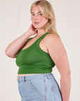 Cropped Tank Top in Lawn Green side view on Lish