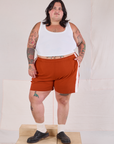 Painted Stripe Easy Shorts - Paprika