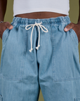 TRY-A-STYLE - Denim Drop Pocket Pants - Light Wash *FINAL SALE*