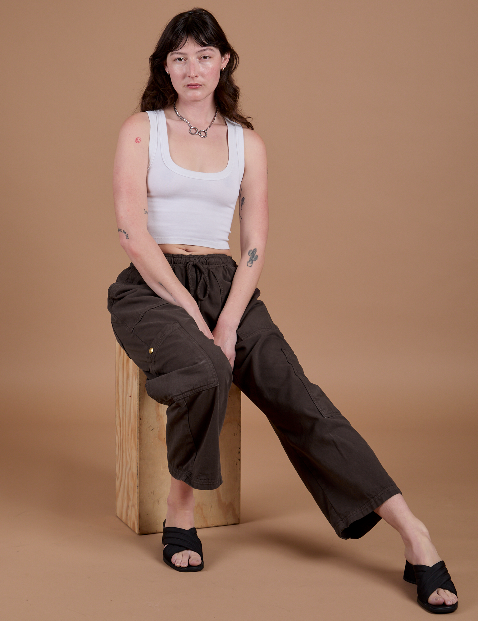 Drop Pocket Cargo Pants - Espresso Brown