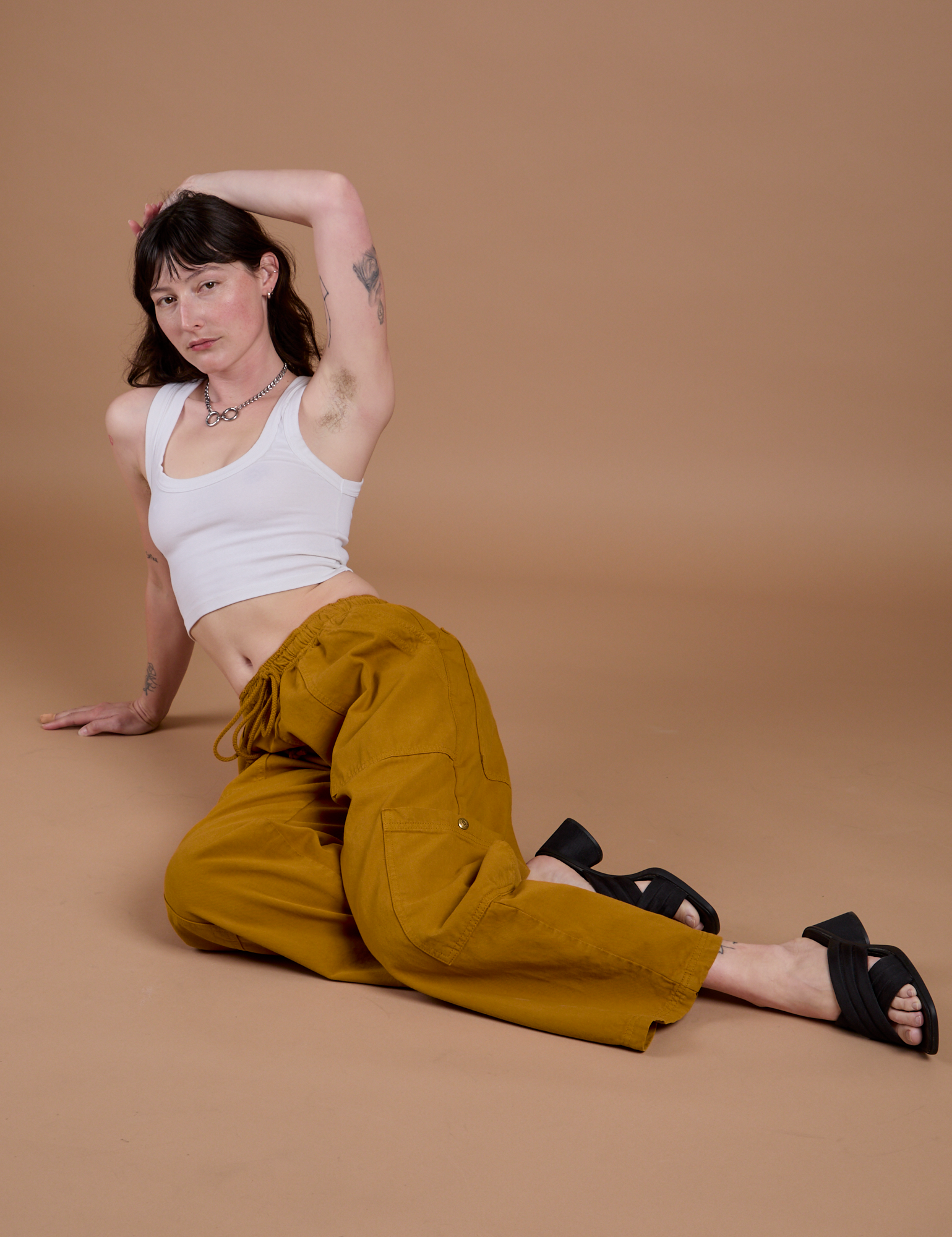 Drop Pocket Cargo Pants - Spicy Mustard