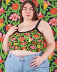 Marielena is 5'8" and wearing 1XL Flower Tangle Cami