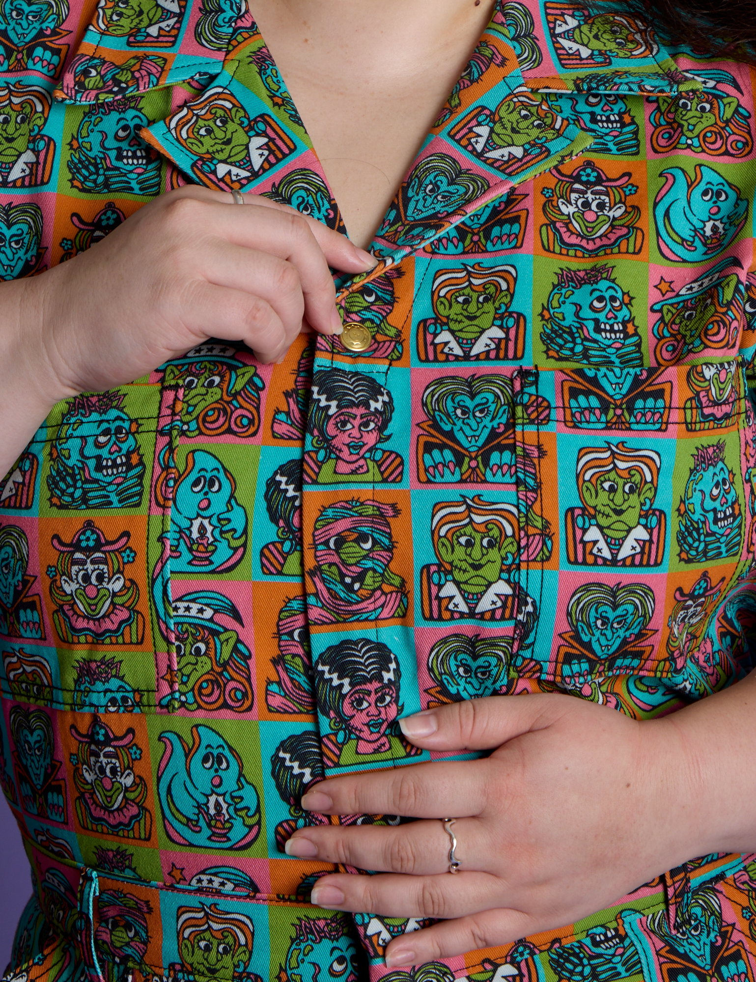 *PRE-ORDER* - Short Sleeve Jumpsuit - Halloween Icons
