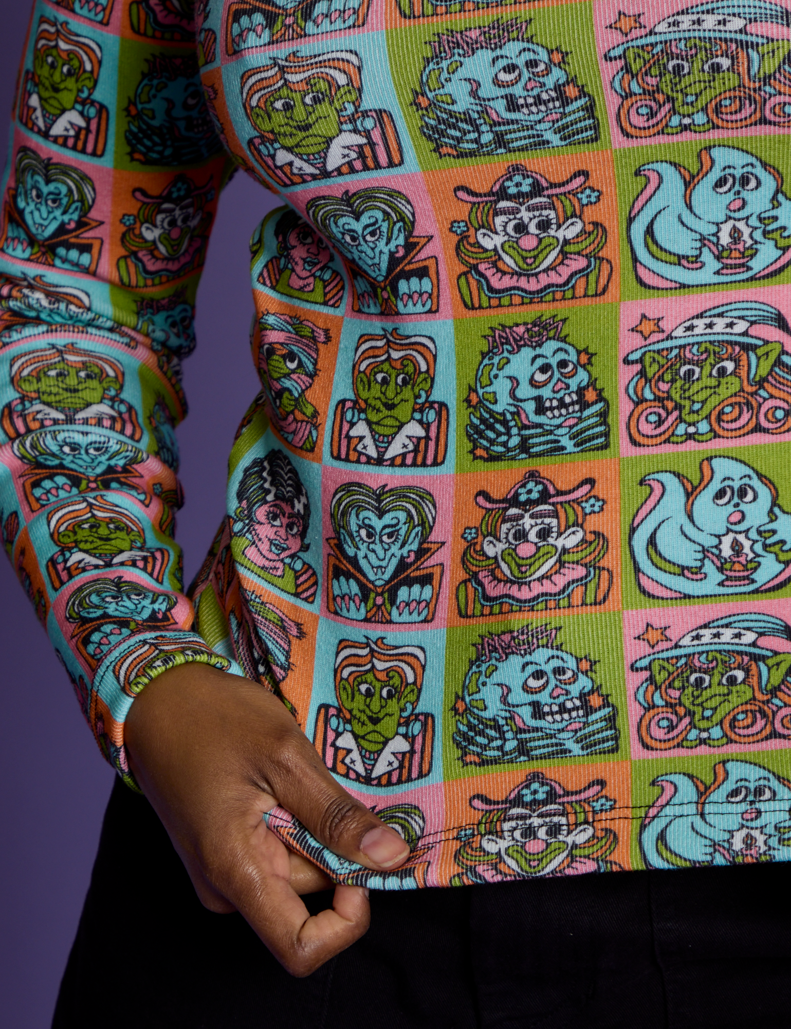 *PRE-ORDER* Long Sleeve Baby Tee - Halloween Icons