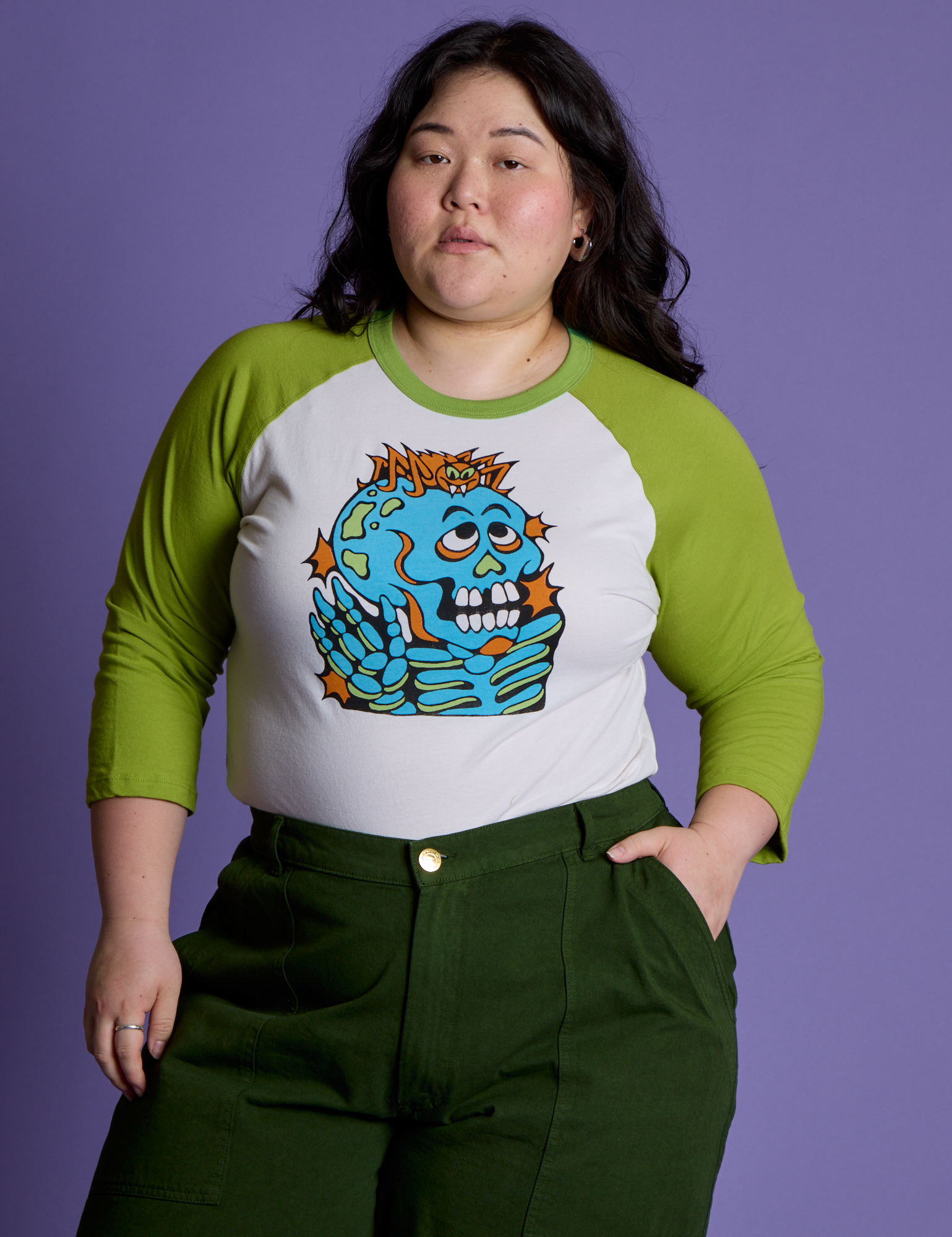 *PRE-ORDER* Halloween Raglan Tee - Skeleton