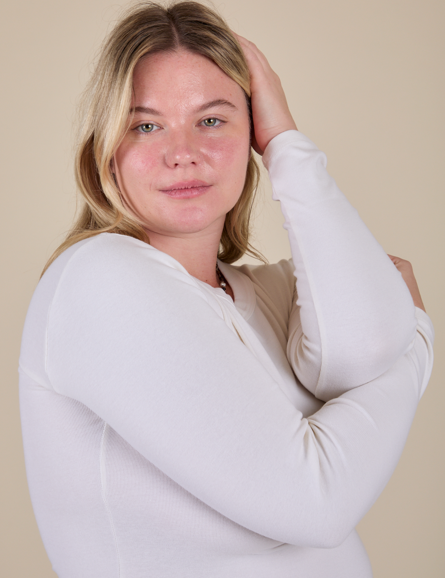 Long Sleeve Baby Tee - Vintage Tee Off-White