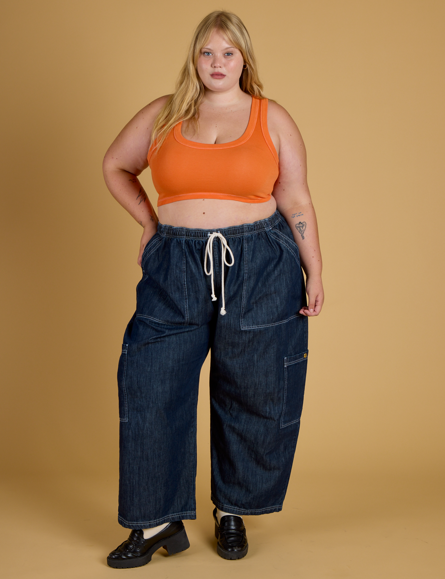Contrast Stitch Mini Tank - Construction Orange
