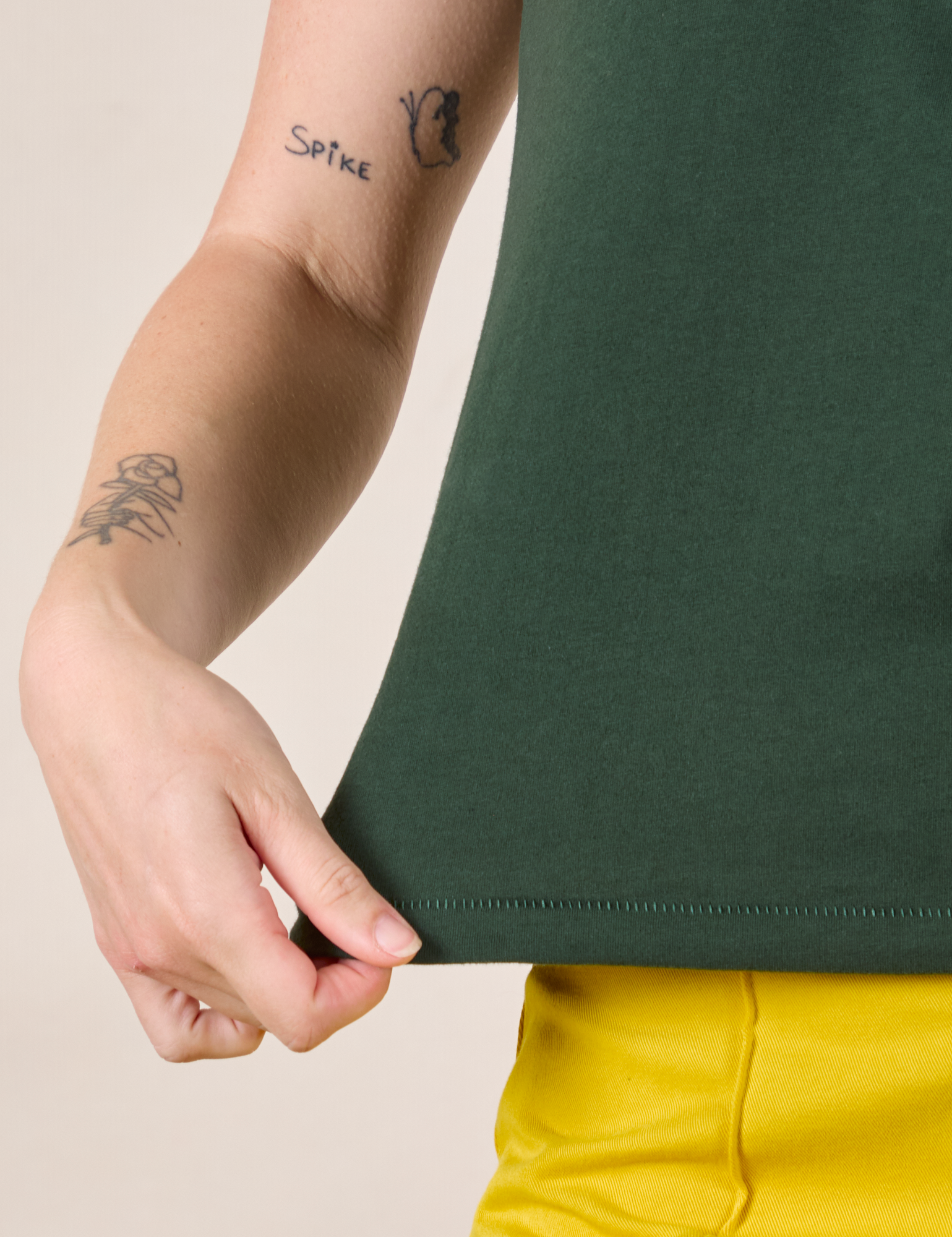 Mismatched Tee - Green &amp; Mustard