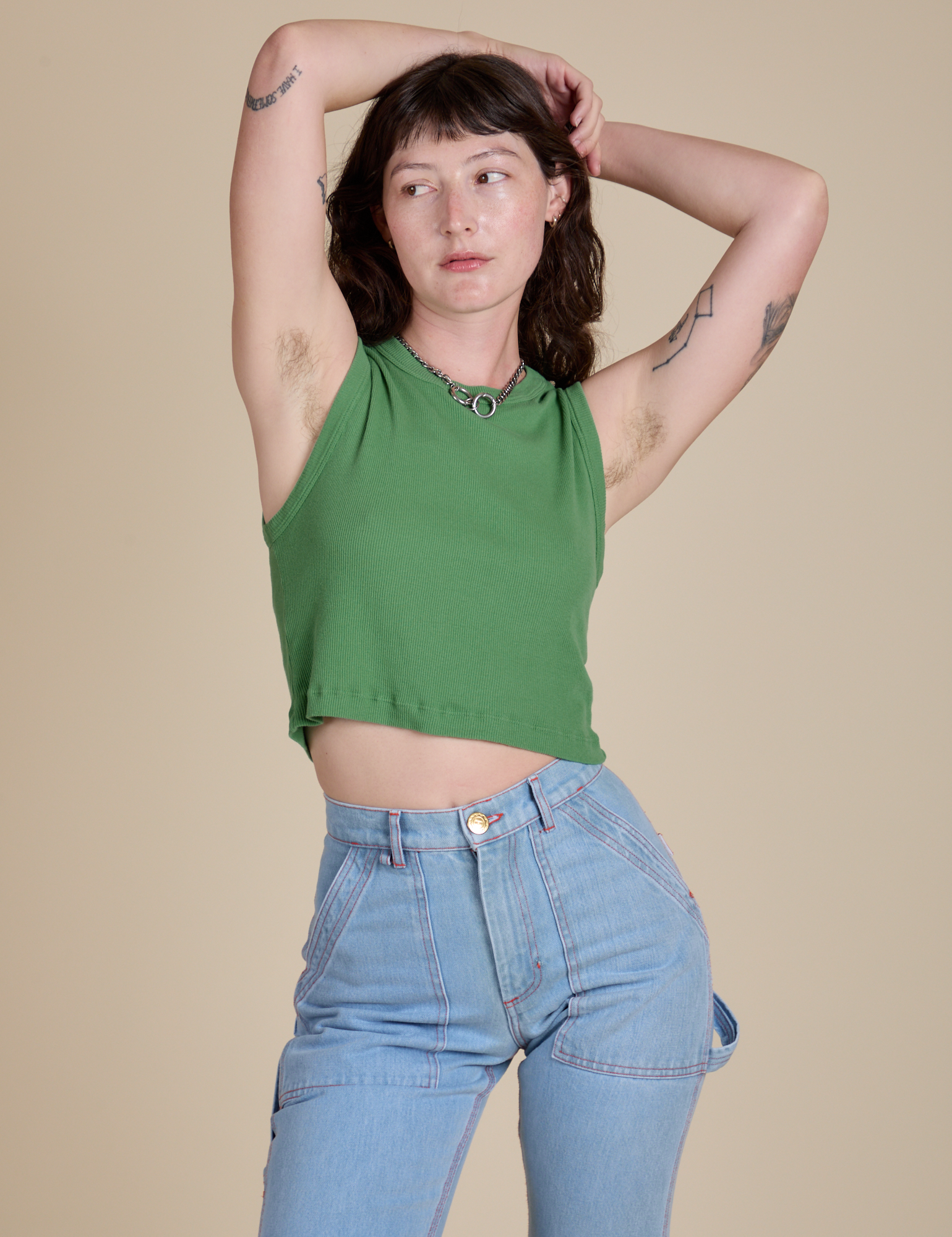 Muscle Tee in Seafoam Green on Alex