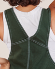 Original Overalls in Swamp Green back close up on Tiara