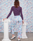 Back view of Western Pants in Cloud Kingdom and nebula Long Sleeve V-Neck Tee