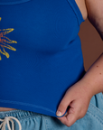 Icon Cropped Tank - Blue Sun