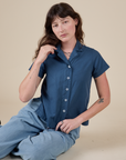 Pantry Button-Up in French Blue on Alex