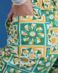 Longline Work Shorts - Spring Quilt Print