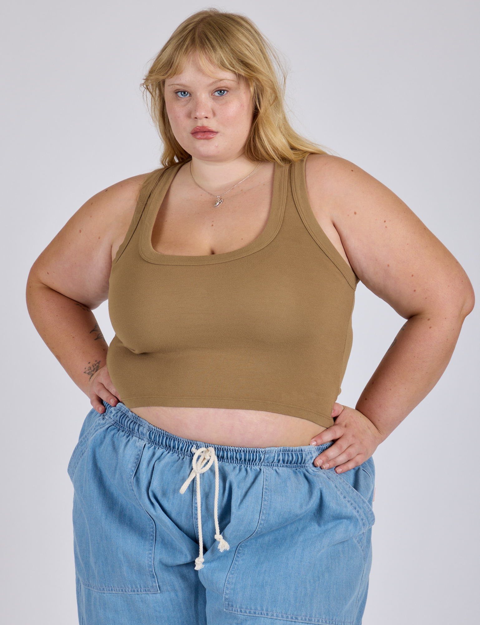 Cropped Tank Top - Desert Brown