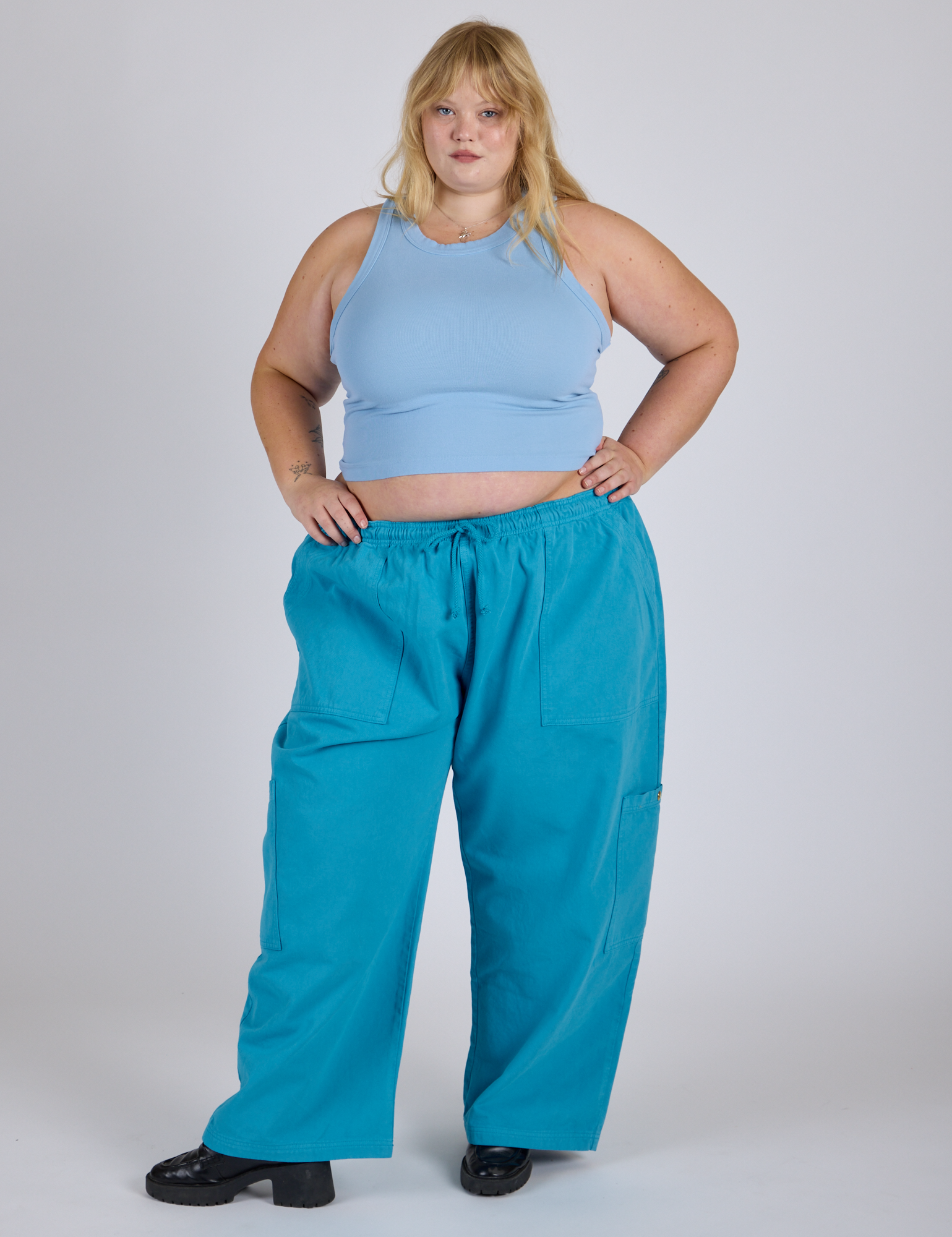 Drop Pocket Cargo Pants - Hawaiian Blue