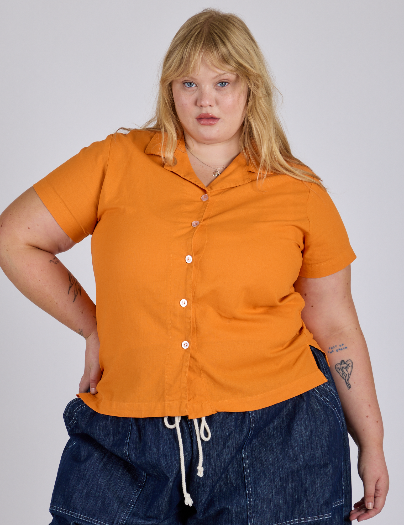 Pantry Button-Up - Creamsicle Orange
