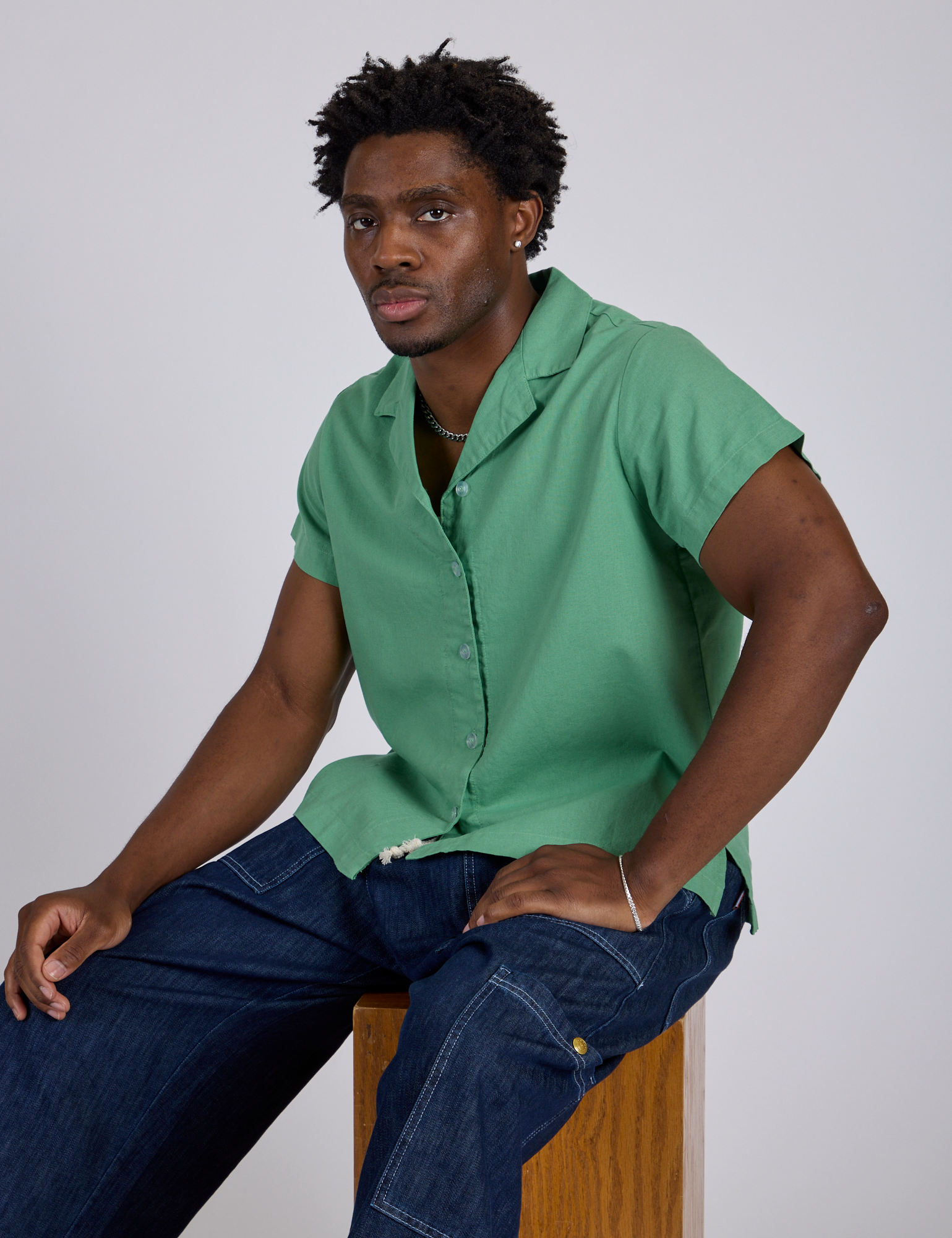 Pantry Button-Up - Seafoam Green