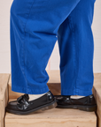 Heavyweight Trousers in Royal Blue pant leg close up on Morgan