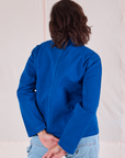 Denim Work Jacket in Royal Blue back view on Tiara