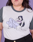 Grey Cool Girl Tee front close up on Ashley
