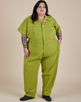 Short Sleeve Jumpsuit - Gross Green