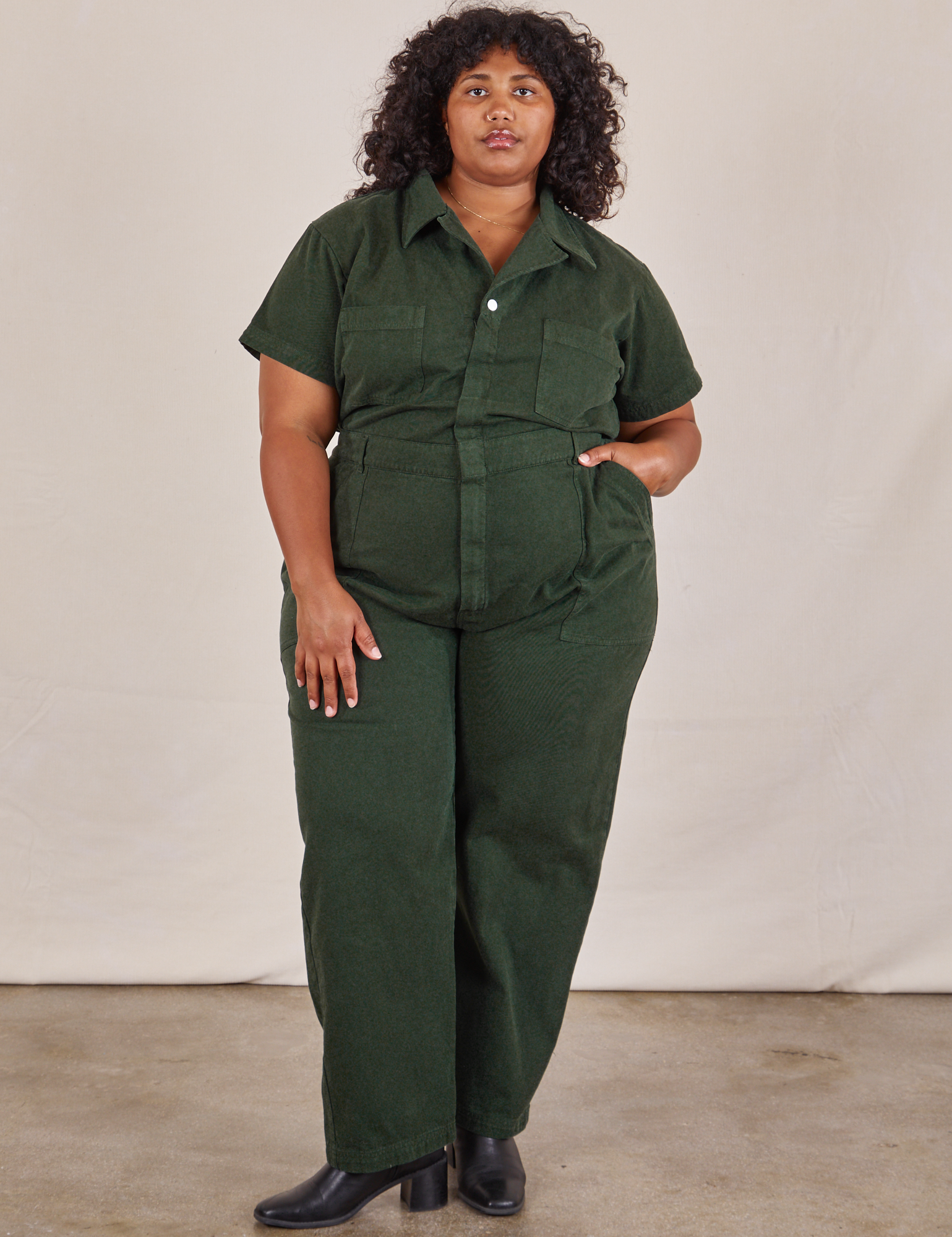 Short Sleeve Jumpsuit - Swamp Green – BIG BUD PRESS