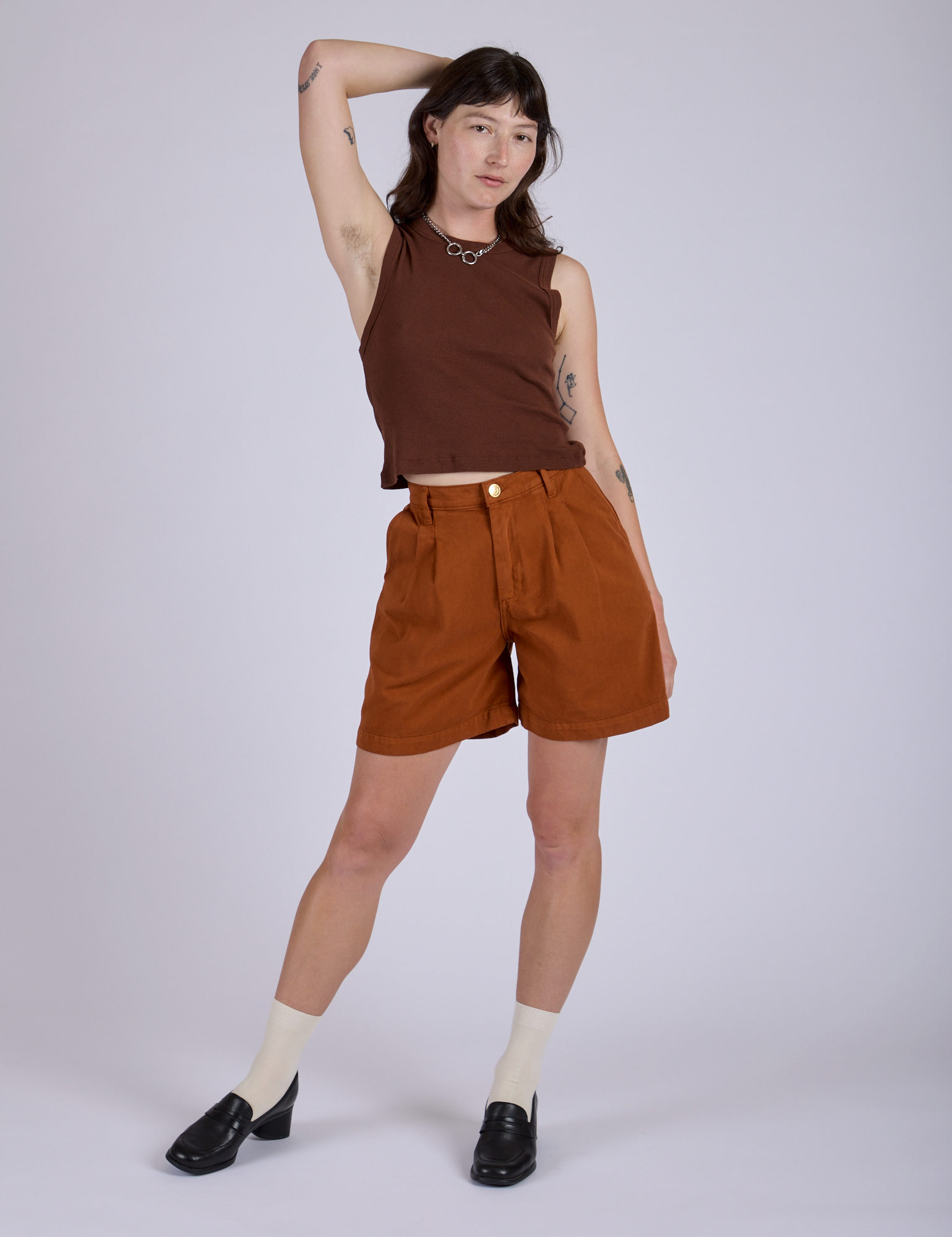 Pleated Trouser Shorts - Burnt Terracotta – BIG BUD PRESS
