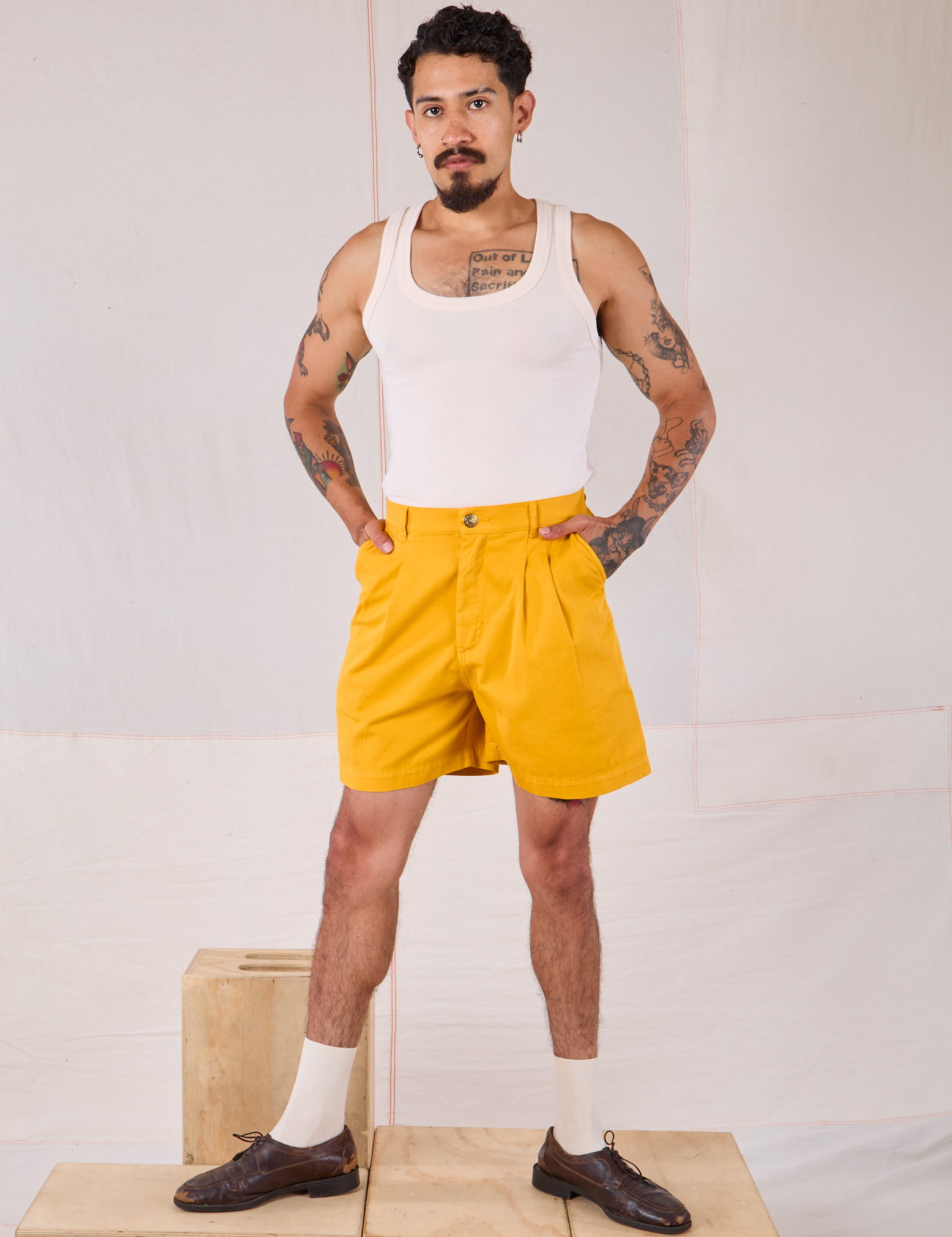Trouser Shorts - Mustard Yellow