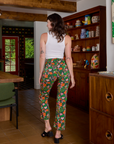 Back view of Work Pants in Kitchen Collection and Cropped Tank in Vintage Tee White on Alex