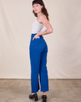 Angled back view of Western Pants in Royal Blue on Alex