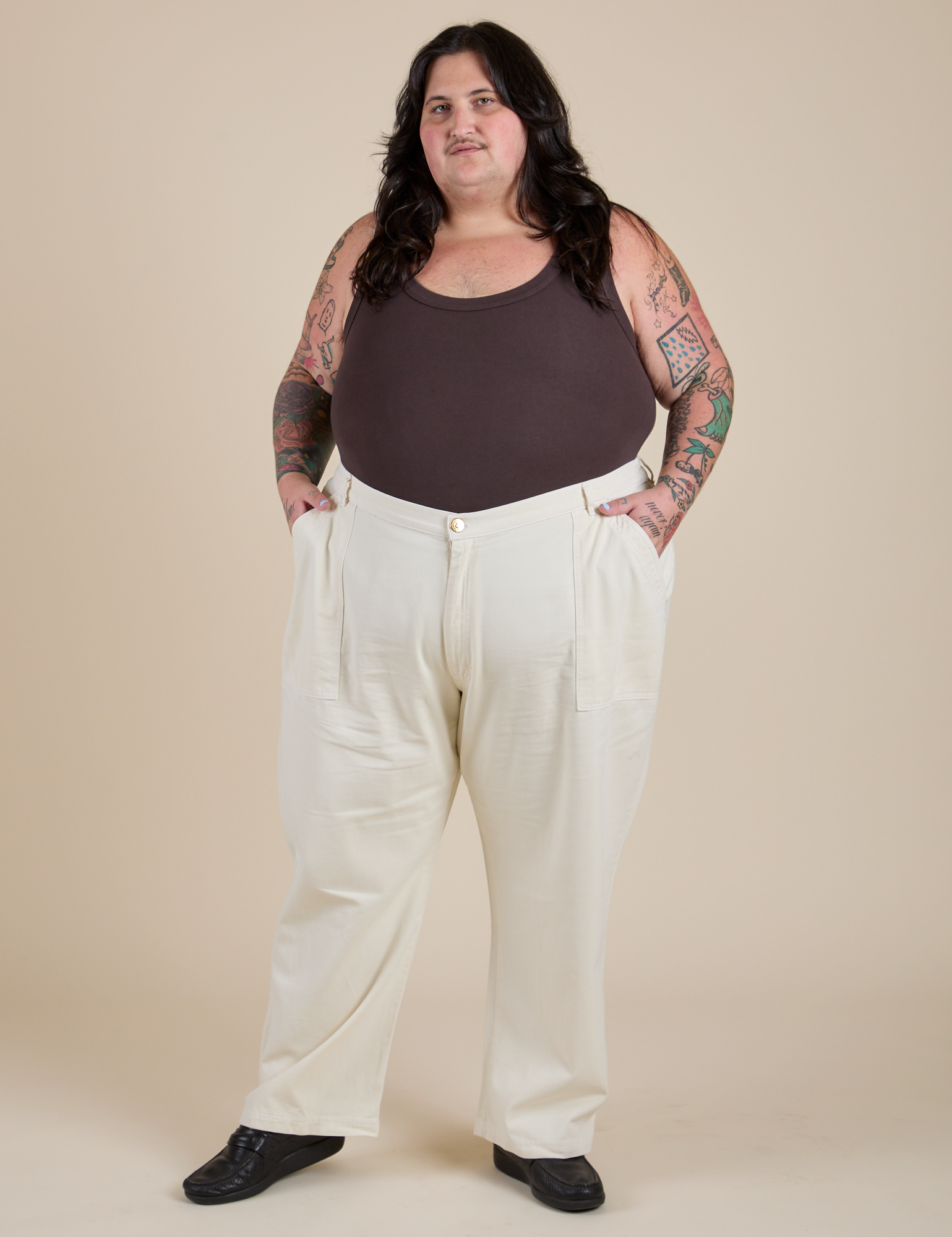 Work Pants - Vintage Tee White