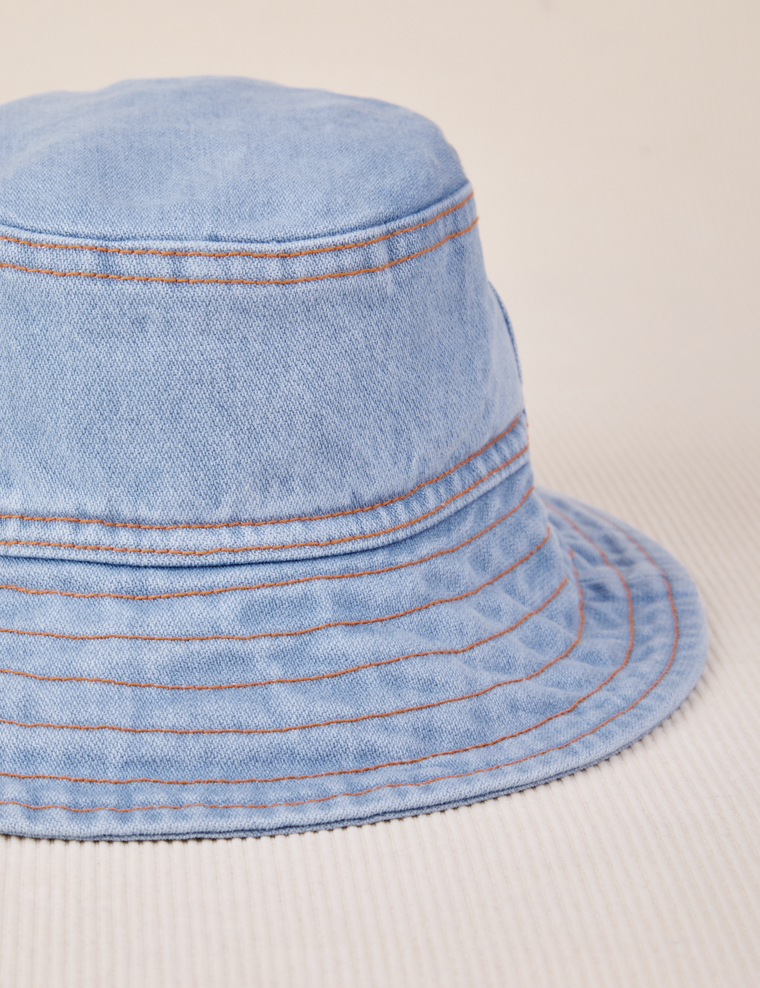 Wide Brim Denim Bucket Hat in light wash