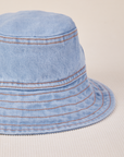 Wide Brim Denim Bucket Hat in light wash