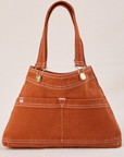 Overall Handbag in Burnt Terracotta with handle straps standing up